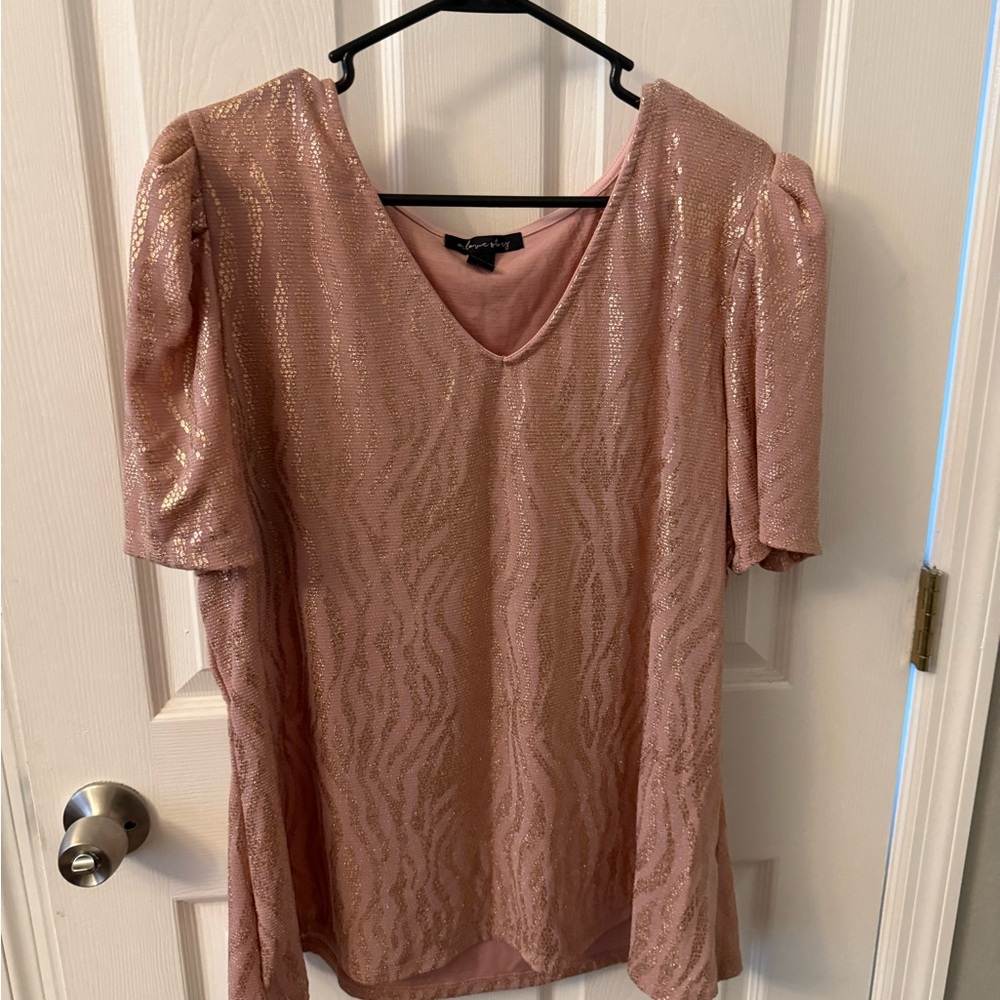 Cato Blush Sequin Blouse